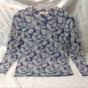 Loft blue embroidered sweater